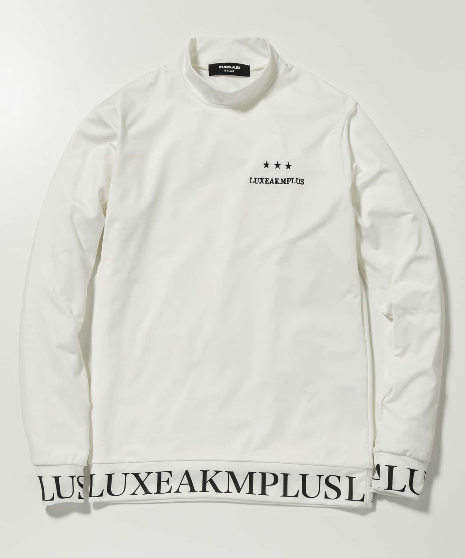 LUXEAKMPLUS(リュクスエイケイエムプラス)ゴルフ 裾ロゴモックネックTシャツ