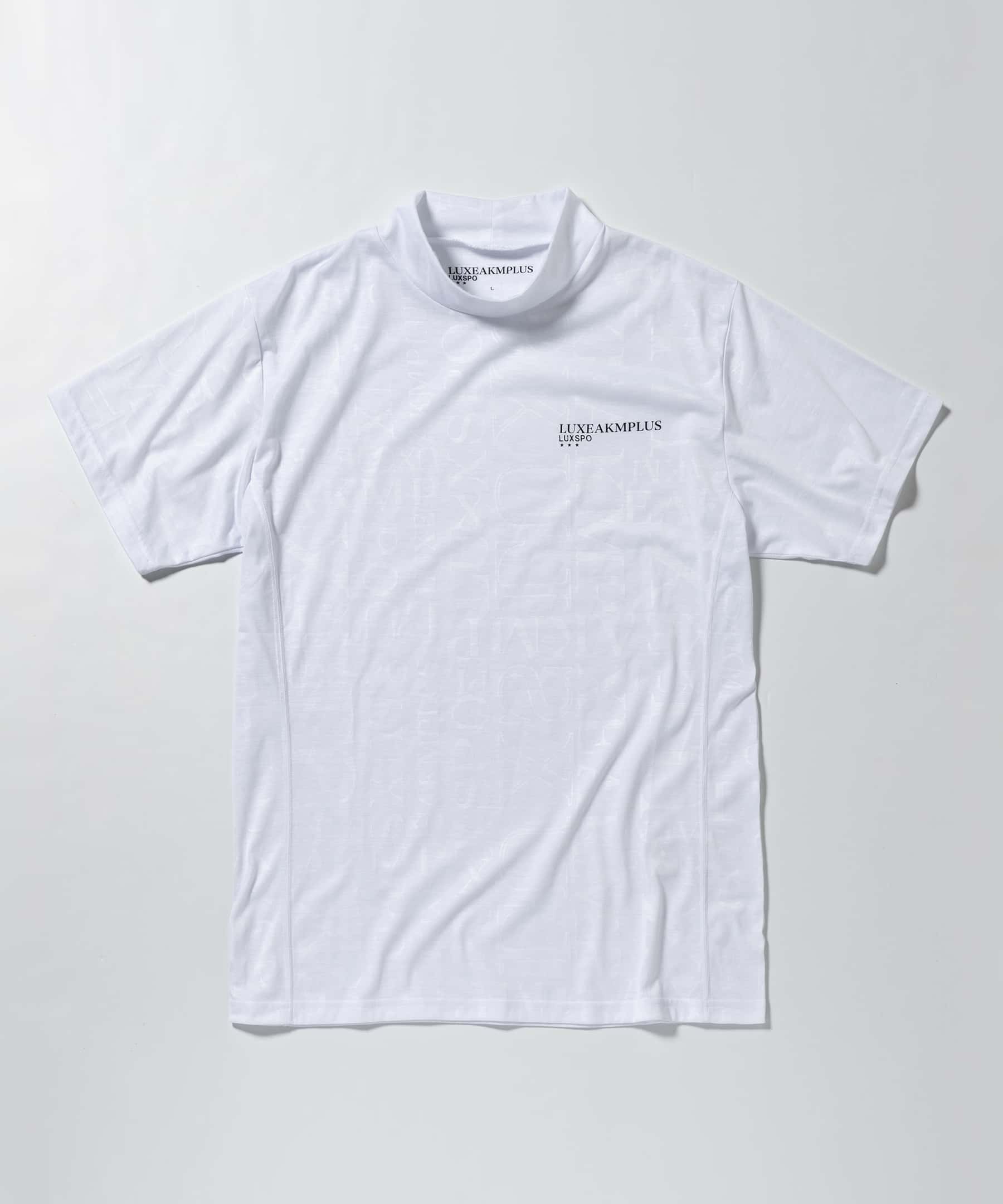 LUXEAKMPLUS(リュクスエイケイエムプラス)ゴルフ ロゴパターン半袖モックネックTシャツ
