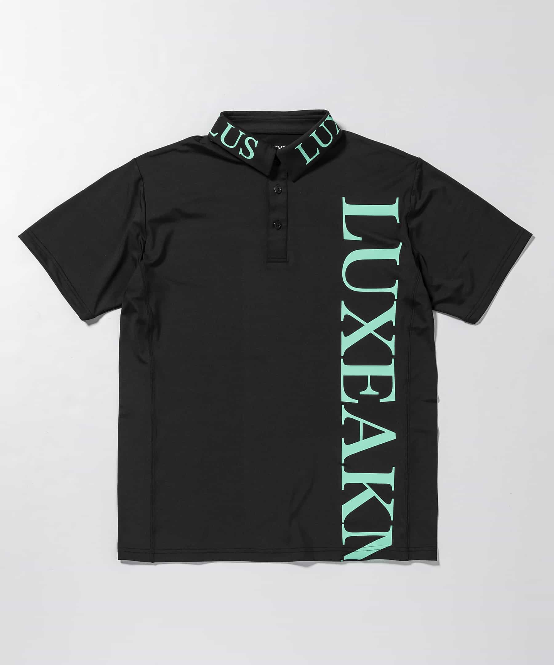 LUXEAKMPLUS(リュクスエイケイエムプラス)ゴルフ バーチカルロゴ半袖ポロシャツ
