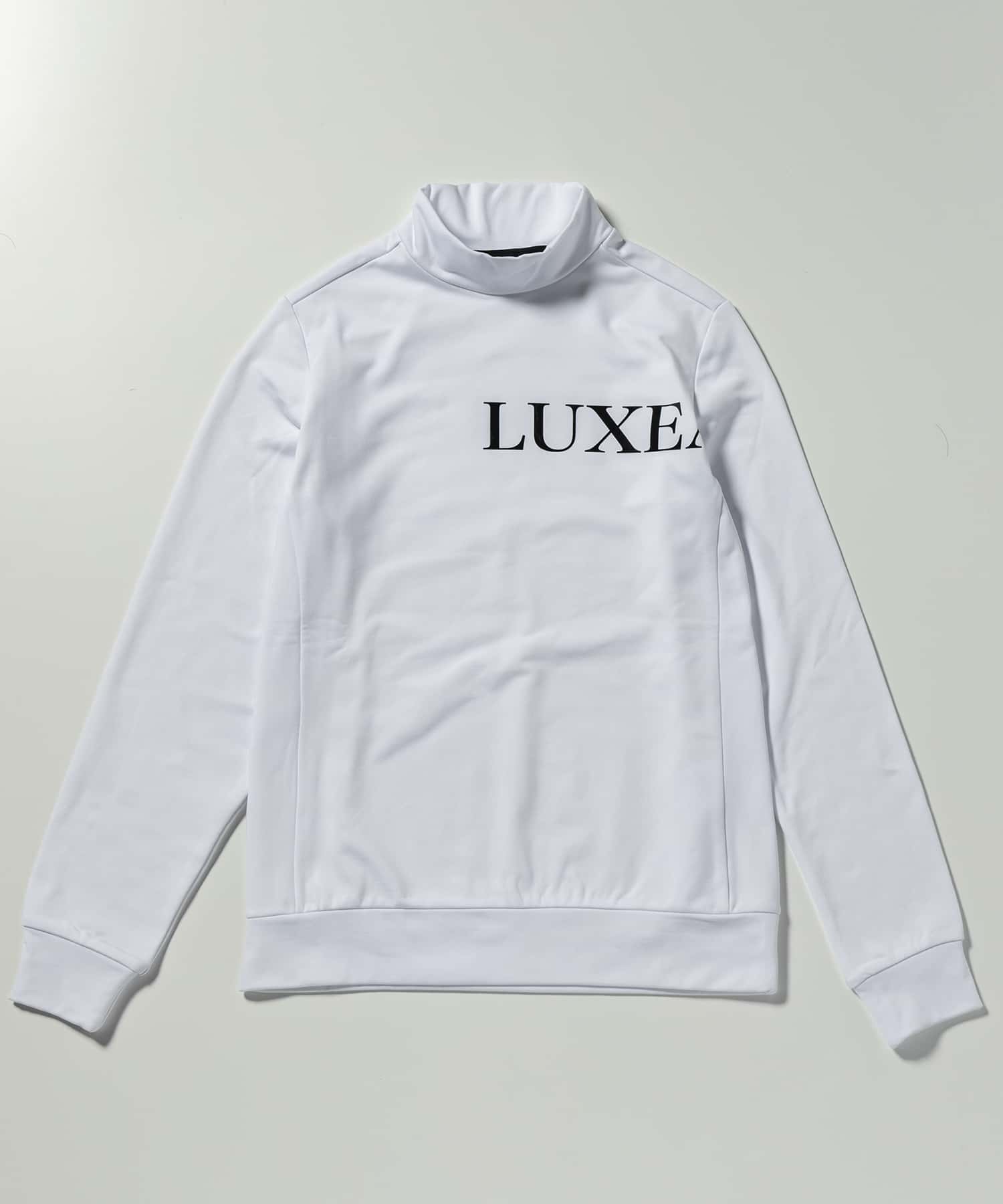 LUXEAKMPLUS(リュクスエイケイエムプラス)ゴルフ 光沢ロゴモックネックTシャツ