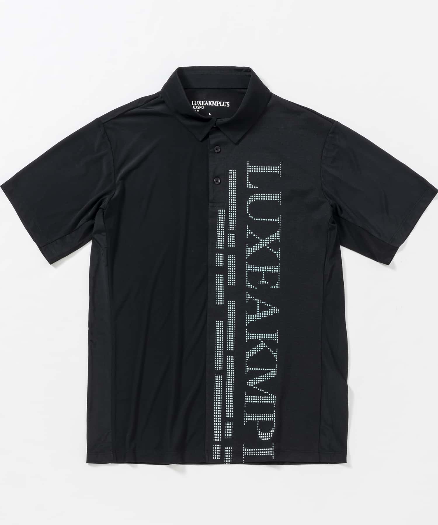 LUXEAKMPLUS(リュクスエイケイエムプラス)ゴルフ バーティカルロゴ半袖ポロシャツ
