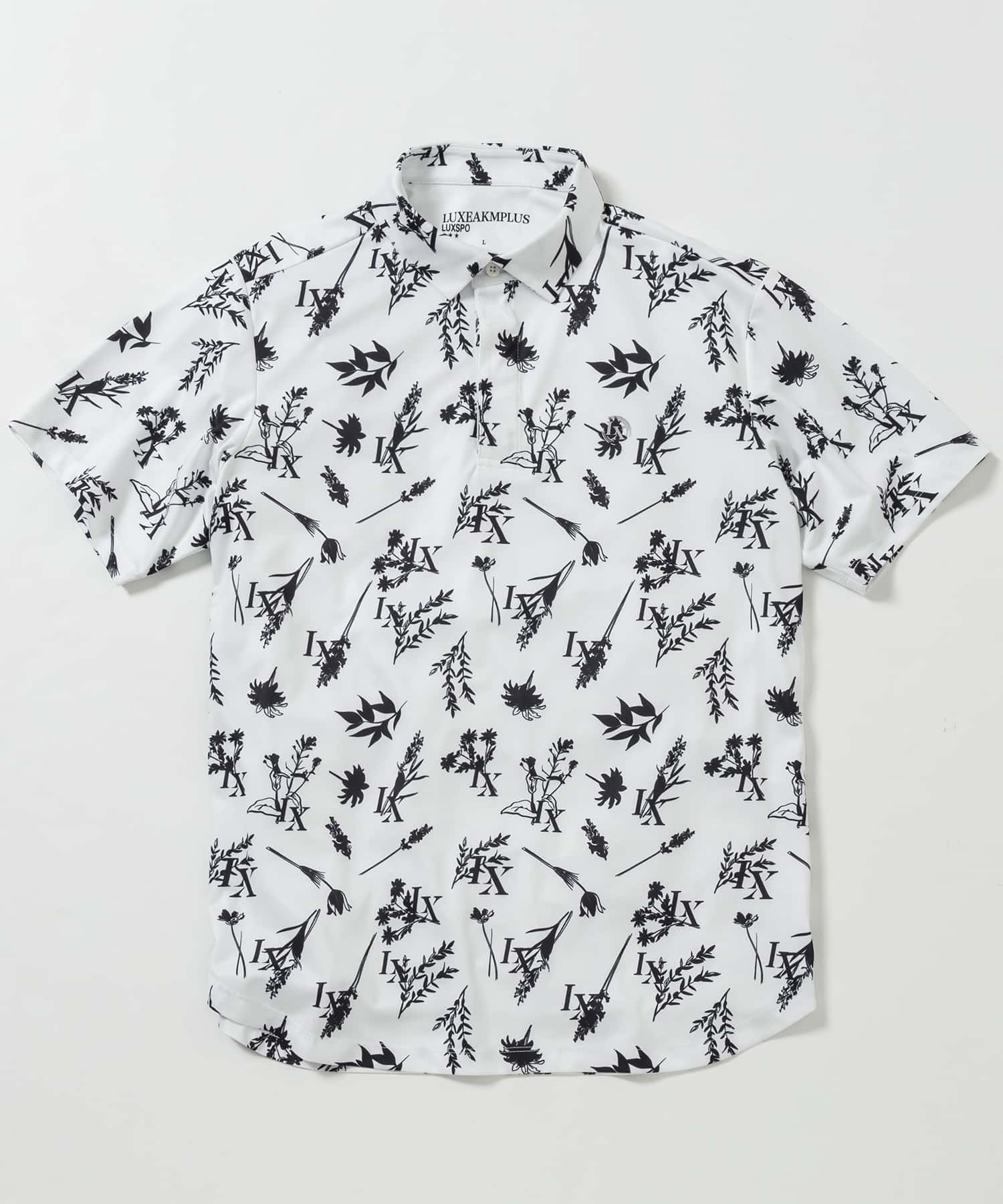 LUXEAKMPLUS(リュクスエイケイエムプラス)ゴルフ ボタニカル半袖ポロシャツ