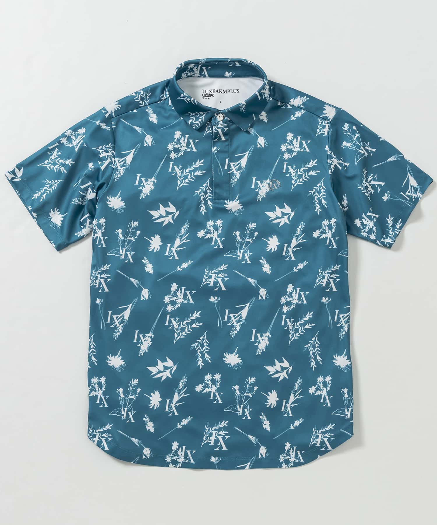 LUXEAKMPLUS(リュクスエイケイエムプラス)ゴルフ ボタニカル半袖ポロシャツ