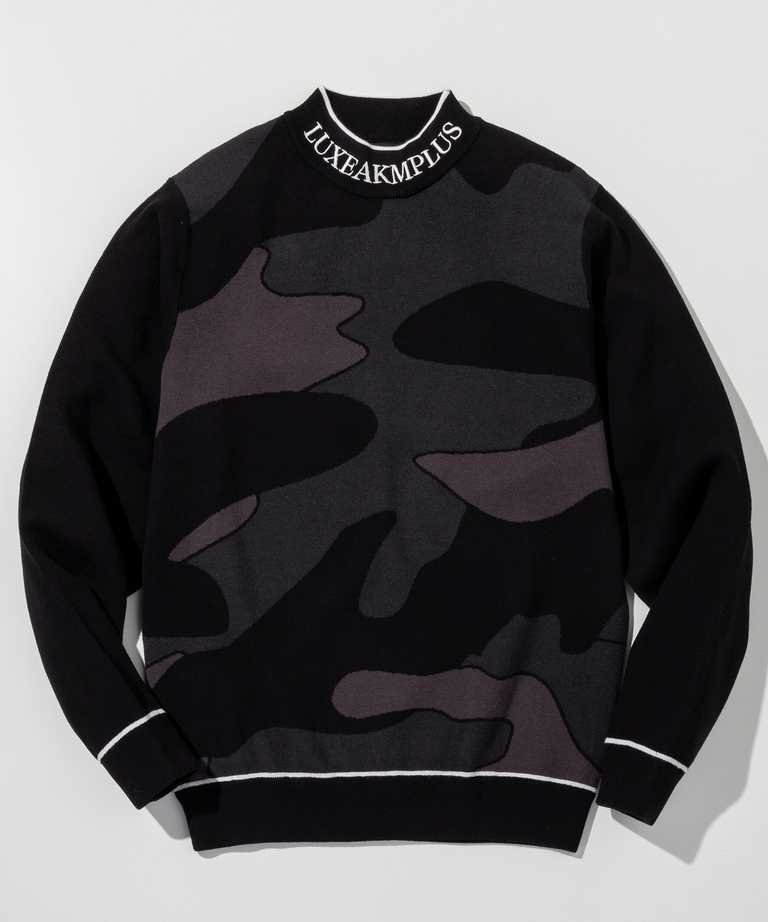 LUXEAKMPLUS(リュクスエイケイエムプラス)ゴルフ ラインカモ長袖ニット